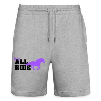 all ride - Stanley/Stella Unisex Bio Joggingshorts Trainer  - Grau meliert - Vorne - Nik (191cm) & Marisol (170cm)