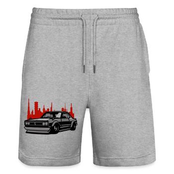 Lowrider Skyline Silhouette - Stanley/Stella Unisex Bio Joggingshorts Trainer  - Grau meliert - Vorne - Nik (191cm) & Marisol (170cm)