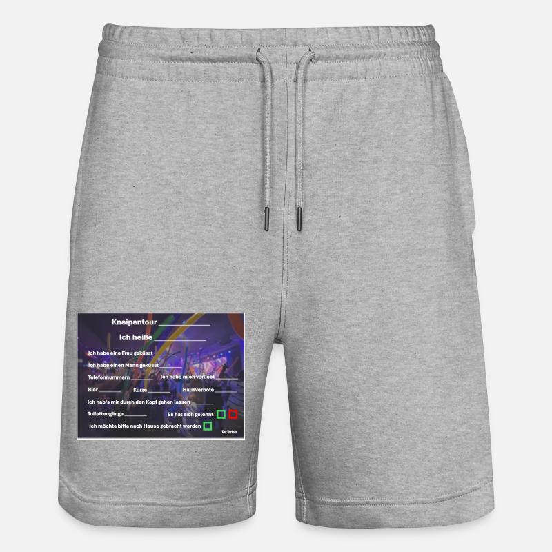 Kneipentour Accessoire Fun - Stanley/Stella Unisex Bio Joggingshorts Trainer  - Grau meliert