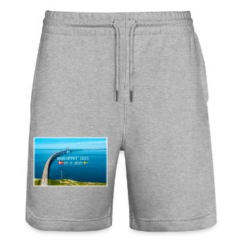 BROLOPPET 2025 - Stanley/Stella Unisex Bio Joggingshorts Trainer  - Grau meliert - Vorne - Nik (191cm) & Marisol (170cm)