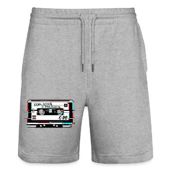 kassette glitch - Stanley/Stella Unisex Bio Joggingshorts Trainer  - Grau meliert - Vorne - Nik (191cm) & Marisol (170cm)