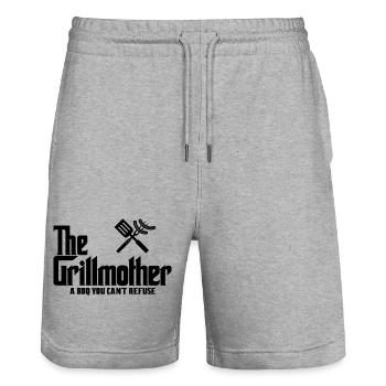 Die Grillmutter - Stanley/Stella Unisex Bio Joggingshorts Trainer  - Grau meliert - Vorne - Nik (191cm) & Marisol (170cm)