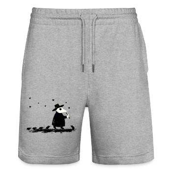 Doctor Love - Stanley/Stella Unisex Bio Joggingshorts Trainer  - Grau meliert - Vorne - Nik (191cm) & Marisol (170cm)