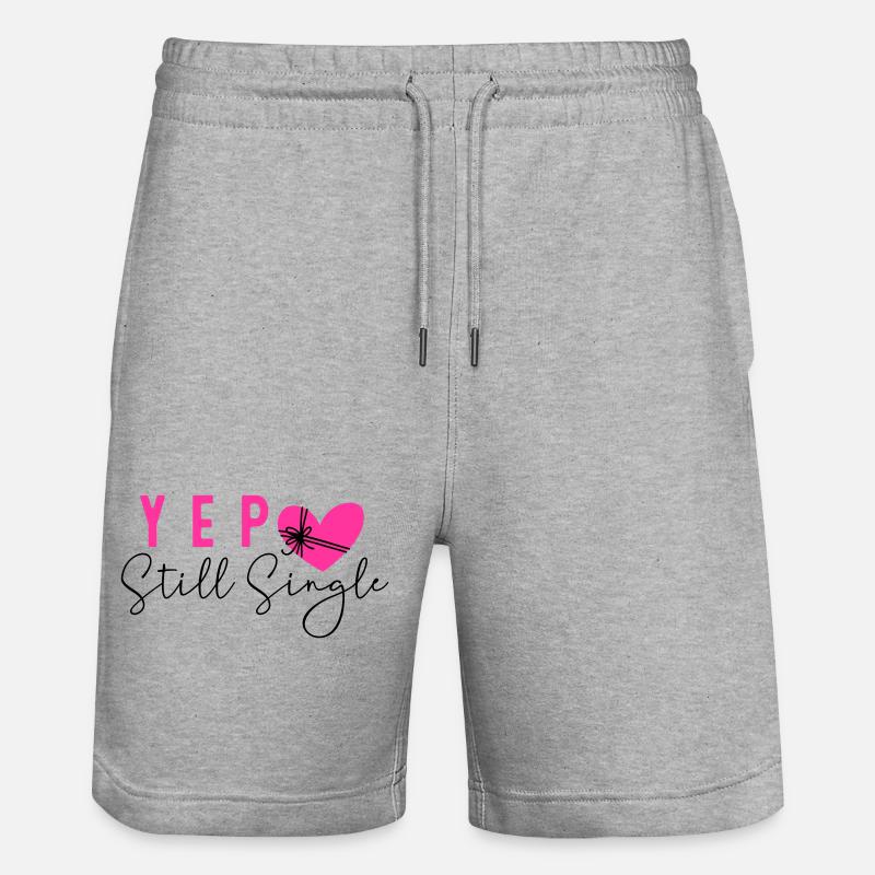 Still Single - Stanley/Stella Unisex Bio Joggingshorts Trainer  - Grau meliert