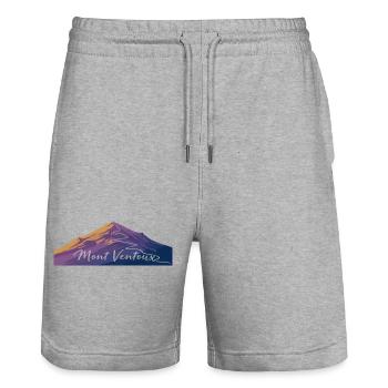 Lebendige Berglandschaft Illustration - Stanley/Stella Unisex Bio Joggingshorts Trainer  - Grau meliert - Vorne - Nik (191cm) & Marisol (170cm)