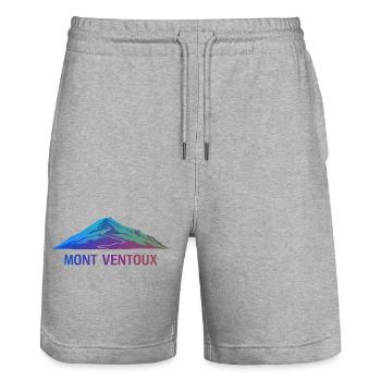 Mont Ventoux Paysage Astral - Short de jogging bio TRAINER Stanley/Stella unisexe - gris chiné - Devant - Nik (191cm) & Marisol (170cm)