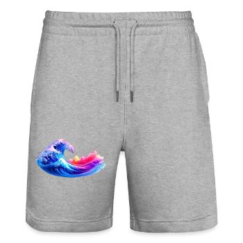 waves - Stanley/Stella Unisex Bio Joggingshorts Trainer  - Grau meliert - Vorne - Nik (191cm) & Marisol (170cm)