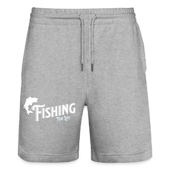 Fishing for life - Stanley/Stella Unisex Bio Joggingshorts Trainer  - Grau meliert - Vorne - Nik (191cm) & Marisol (170cm)