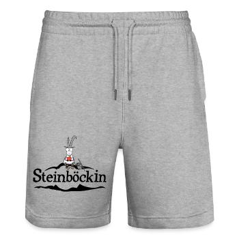 Steinbock - Stanley/Stella Unisex Bio Joggingshorts Trainer  - Grau meliert - Vorne - Nik (191cm) & Marisol (170cm)