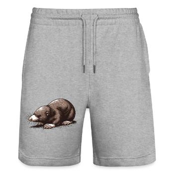 Taupe - Short de jogging bio TRAINER Stanley/Stella unisexe - gris chiné - Devant - Nik (191cm) & Marisol (170cm)