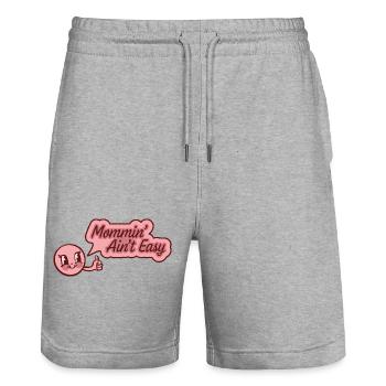Mommin’ Ain’t Easy - Für selbstbewusste Mütter - Stanley/Stella Unisex Bio Joggingshorts Trainer  - Grau meliert - Vorne - Nik (191cm) & Marisol (170cm)