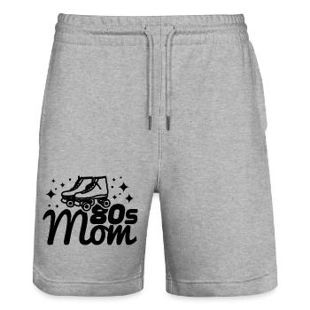 Maman des années 80 - Short de jogging bio TRAINER Stanley/Stella unisexe - gris chiné - Devant - Nik (191cm) & Marisol (170cm)