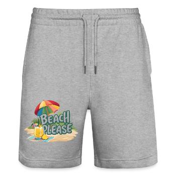 Strand bitte - Stanley/Stella Unisex Bio Joggingshorts Trainer  - Grau meliert - Vorne - Nik (191cm) & Marisol (170cm)