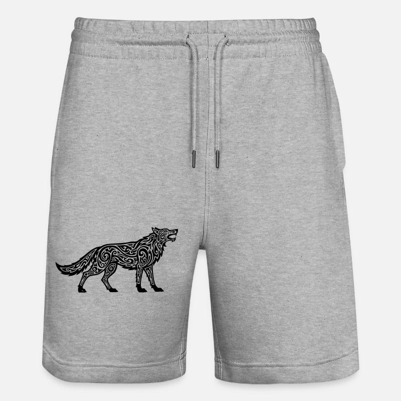 Loup du Caucase - Short de jogging bio TRAINER Stanley/Stella unisexe - gris chiné