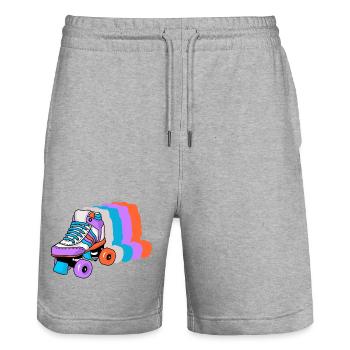 Roller Skating Skater - Stanley/Stella Trainer Unisex Organic Jogging Shorts - heather grey - Front - Nik (191cm) & Marisol (170cm)