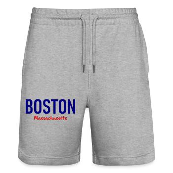 Boston Massachusetts - USA - United States America - Stanley/Stella Unisex Bio Joggingshorts Trainer  - Grau meliert - Vorne - Nik (191cm) & Marisol (170cm)