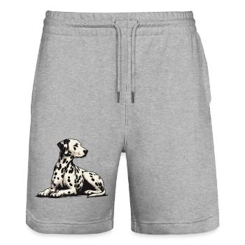 Dalmate - Short de jogging bio TRAINER Stanley/Stella unisexe - gris chiné - Devant - Nik (191cm) & Marisol (170cm)