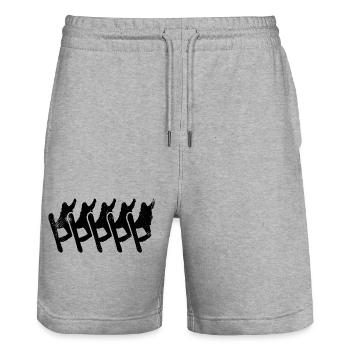 Snowboarder - Stanley/Stella Unisex Bio Joggingshorts Trainer  - Grau meliert - Vorne - Nik (191cm) & Marisol (170cm)