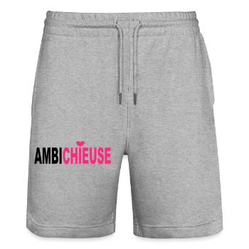  Ambichieuse  - Short de jogging bio TRAINER Stanley/Stella unisexe - gris chiné - Devant - Nik (191cm) & Marisol (170cm)