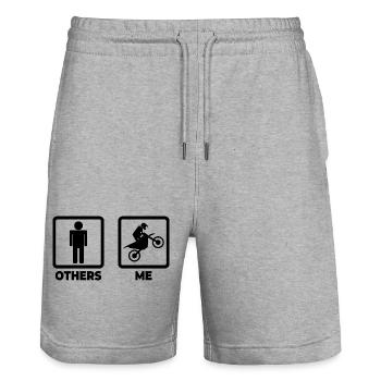 Me as a motocross rider - Stanley/Stella Trainer Unisex Organic Jogging Shorts - heather grey - Front - Nik (191cm) & Marisol (170cm)