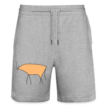Taureau - Short de jogging bio TRAINER Stanley/Stella unisexe - gris chiné - Devant - Nik (191cm) & Marisol (170cm)