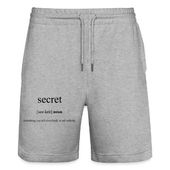 Secret | Geheimnis Definition Dictionary - Stanley/Stella Unisex Bio Joggingshorts Trainer  - Grau meliert - Vorne - Nik (191cm) & Marisol (170cm)