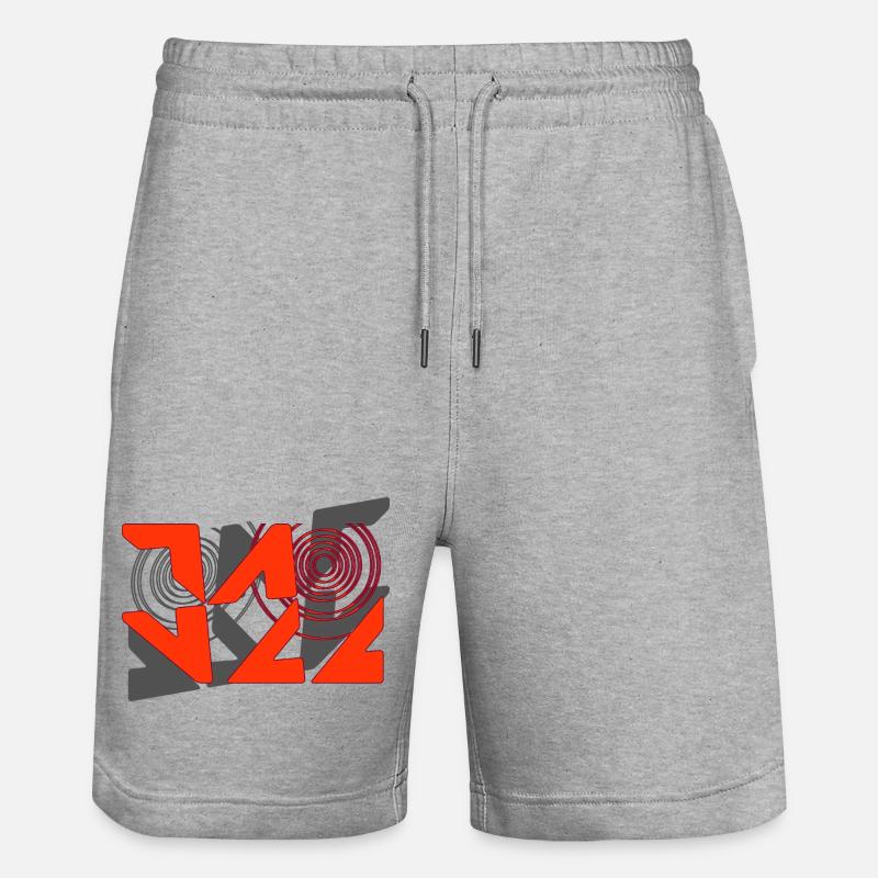 Jazz Graffiti Pattern - Stanley/Stella Trainer Unisex Organic Jogging Shorts - heather grey