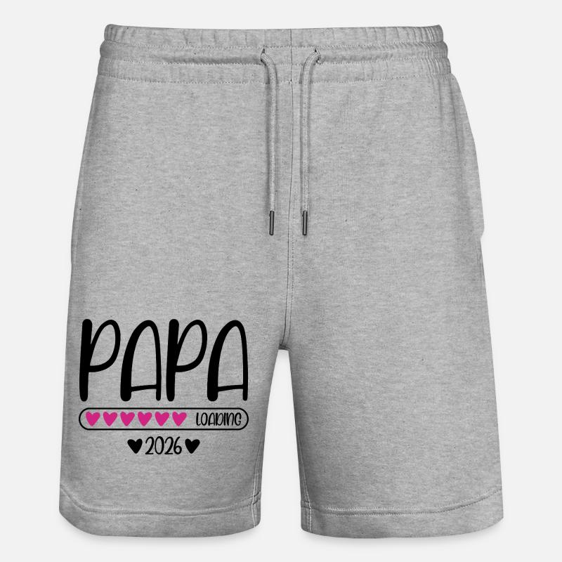 Papa 2026 loading - Stanley/Stella Unisex Bio Joggingshorts Trainer  - Grau meliert