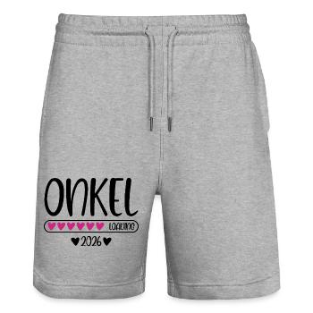 Onkel 2026 loading - Stanley/Stella Unisex Bio Joggingshorts Trainer  - Grau meliert - Vorne - Nik (191cm) & Marisol (170cm)