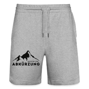 MEISTER DER ABKÜRZUNG - Stanley/Stella Unisex Bio Joggingshorts Trainer  - Grau meliert - Vorne - Nik (191cm) & Marisol (170cm)