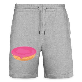 Snack attack: the pink cake from the canteen! - Stanley/Stella Trainer Unisex Organic Jogging Shorts - heather grey - Front - Nik (191cm) & Marisol (170cm)