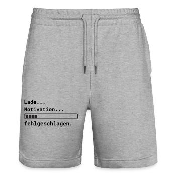 Lade Motivation - Stanley/Stella Unisex Bio Joggingshorts Trainer  - Grau meliert - Vorne - Nik (191cm) & Marisol (170cm)