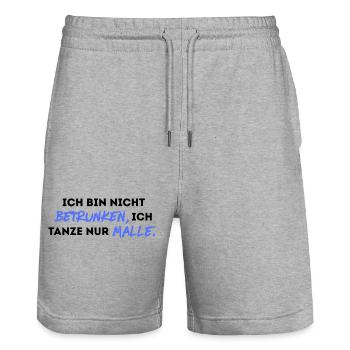 Ich bin nicht betrunken, ich tanze nur Malle. - Stanley/Stella Unisex Bio Joggingshorts Trainer  - Grau meliert - Vorne - Nik (191cm) & Marisol (170cm)