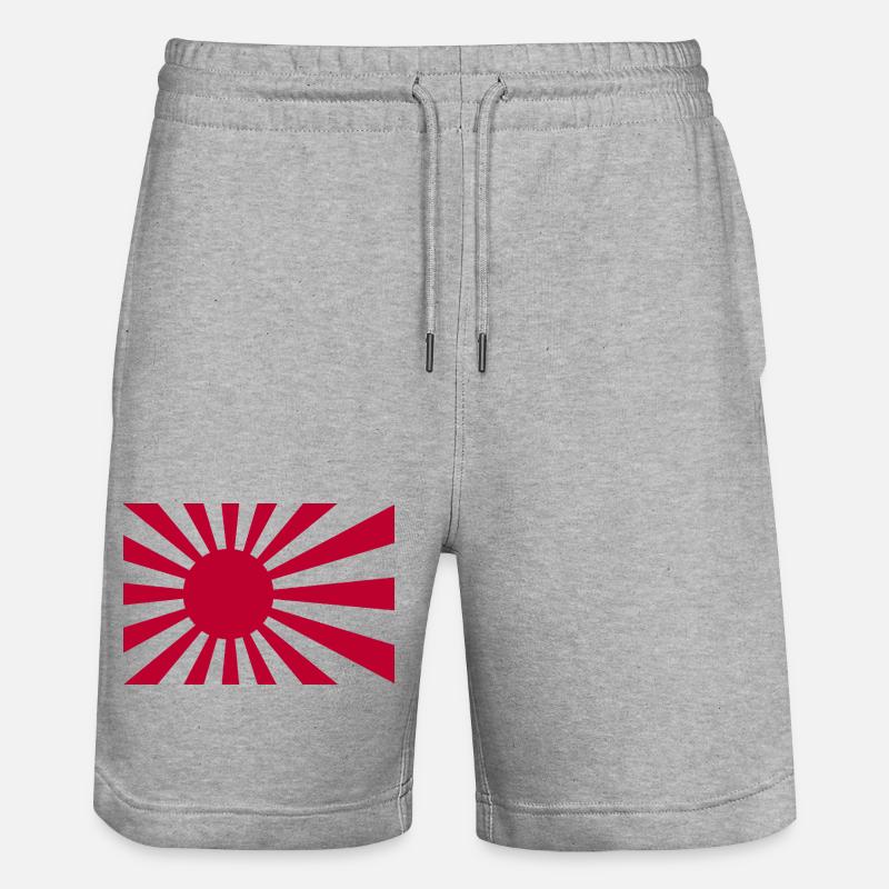 Drapeau du Soleil Levant - Short de jogging bio TRAINER Stanley/Stella unisexe - gris chiné