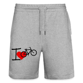 Fahrrad, Hobby - Stanley/Stella Unisex Bio Joggingshorts Trainer  - Grau meliert - Vorne - Nik (191cm) & Marisol (170cm)