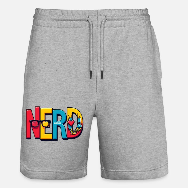 Nerd Chromatique Typographie 3D - Short de jogging bio TRAINER Stanley/Stella unisexe - gris chiné