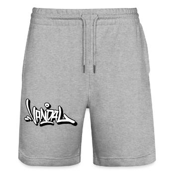 Vandal Day - Stanley/Stella Trainer Unisex Organic Jogging Shorts - heather grey - Front - Nik (191cm) & Marisol (170cm)