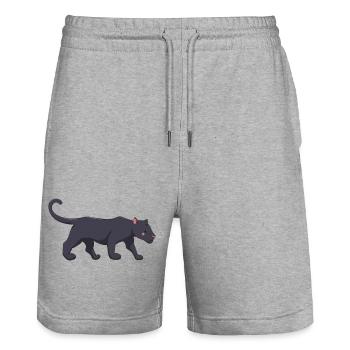 Panther - Stanley/Stella Unisex Bio Joggingshorts Trainer  - Grau meliert - Vorne - Nik (191cm) & Marisol (170cm)
