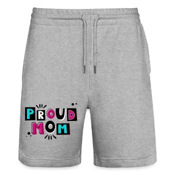 Stolze Mama - Das ideale Geschenk für Mütter - Stanley/Stella Unisex Bio Joggingshorts Trainer  - Grau meliert - Vorne - Nik (191cm) & Marisol (170cm)