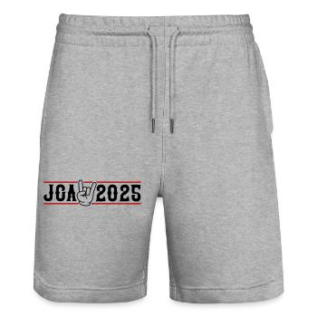 Jga 2025 Junggesellen Abschied - Stanley/Stella Unisex Bio Joggingshorts Trainer  - Grau meliert - Vorne - Nik (191cm) & Marisol (170cm)