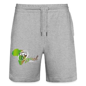 ORIGINEL EDITION AFRIQUE - Short de jogging bio TRAINER Stanley/Stella unisexe - gris chiné - Devant - Nik (191cm) & Marisol (170cm)
