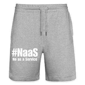 NAAS No As A Service Humor Sarcasm Funny Tech - Stanley/Stella Trainer Unisex Organic Jogging Shorts - heather grey - Front - Nik (191cm) & Marisol (170cm)