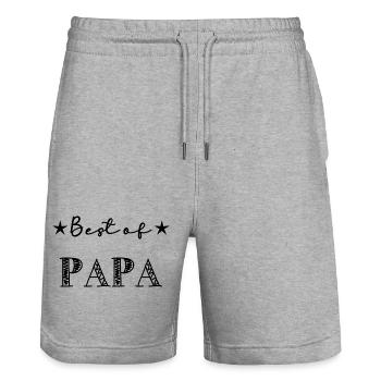 DAD. FATHER'S DAY. HAPPY FATHER'S DAY. HAPPY BIRTHDAY. - Stanley/Stella Trainer Unisex Organic Jogging Shorts - heather grey - Front - Nik (191cm) & Marisol (170cm)