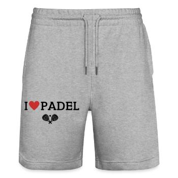 Padel Tennis Padel Padel Raquette Servir Sports - Short de jogging bio TRAINER Stanley/Stella unisexe - gris chiné - Devant - Nik (191cm) & Marisol (170cm)