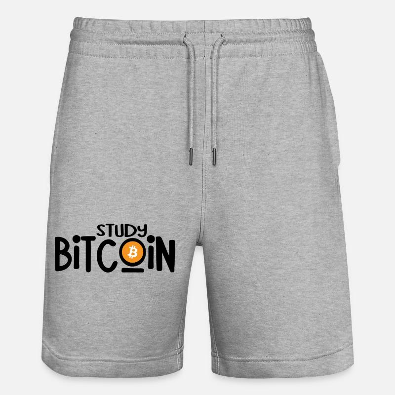 Study Bitcoin - Stanley/Stella Unisex Bio Joggingshorts Trainer  - Grau meliert