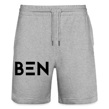 Vorname Ben - Stanley/Stella Unisex Bio Joggingshorts Trainer  - Grau meliert - Vorne - Nik (191cm) & Marisol (170cm)
