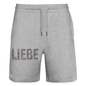 Amour. - Short de jogging bio TRAINER Stanley/Stella unisexe - gris chiné - Devant - Nik (191cm) & Marisol (170cm)