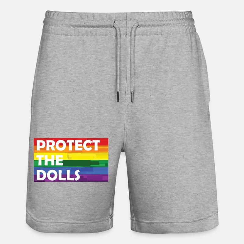 PROTECT THE DOLLS RAINBOW - Stanley/Stella Unisex Bio Joggingshorts Trainer  - Grau meliert