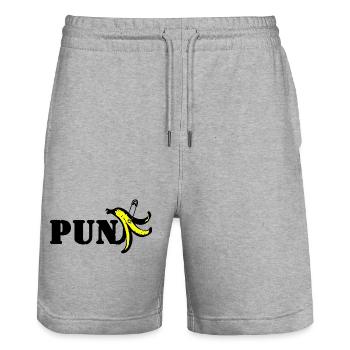 Punk Banane La Danse du Singe - Short de jogging bio TRAINER Stanley/Stella unisexe - gris chiné - Devant - Nik (191cm) & Marisol (170cm)