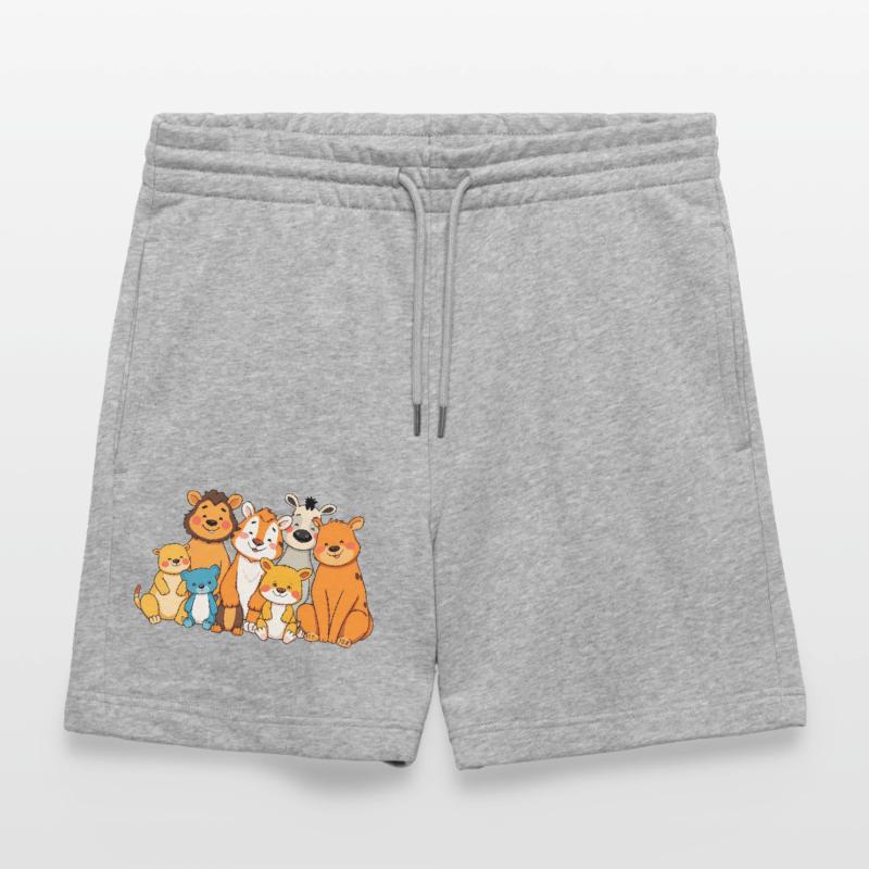 Verspielte Tierfamilie Comic Design Stanley/Stella Unisex Bio Joggingshorts Trainer 